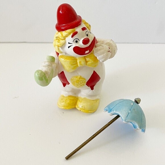 Happy Smile Ceramic Clown Figurine Jim Willoughby Big Top Banana Umbrella Circus - Picture 7 of 9
